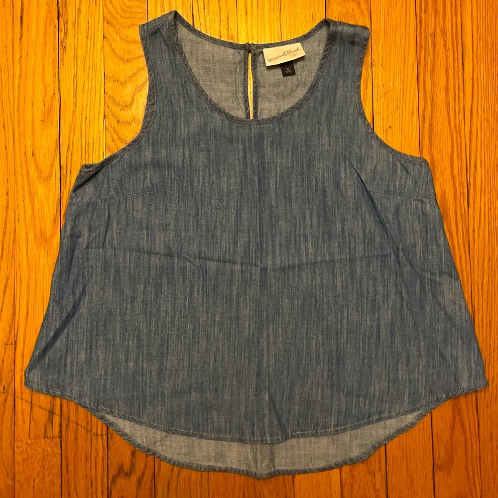 Universal Thread Blue Summer Chambray Tank Top Swing Sleeveless Women’s XS